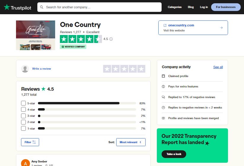 One Country Giveaway Trustpilot Reviews